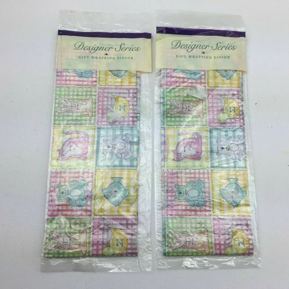 VTG Pattern Tissue Paper Present Gift Wrapping Baby Shower Gender Reveal Toys
